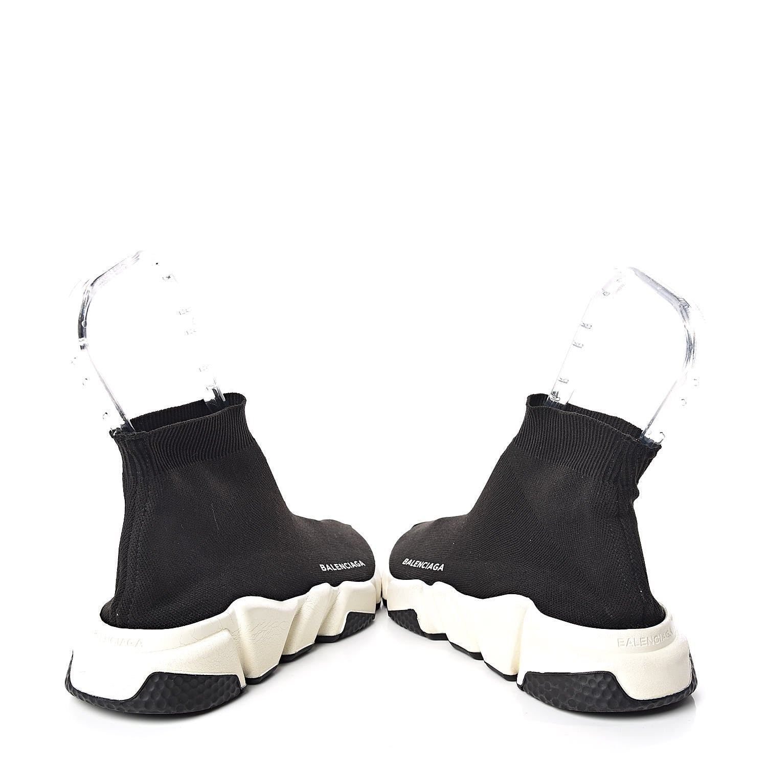 Balenciaga Neoprene Knit Womens Speed Sneakers 37 Black White 6 of 9
