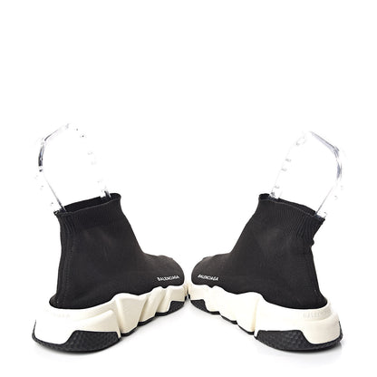Balenciaga Neoprene Knit Womens Speed Sneakers 37 Black White 6 of 9
