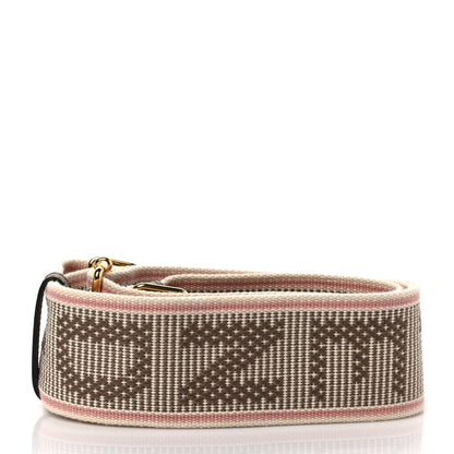 Fendi Cannete Ribbon Poly Vitello King Logo Adjustable Strap You Pergamena Acquerello Tartufo 2 of 4