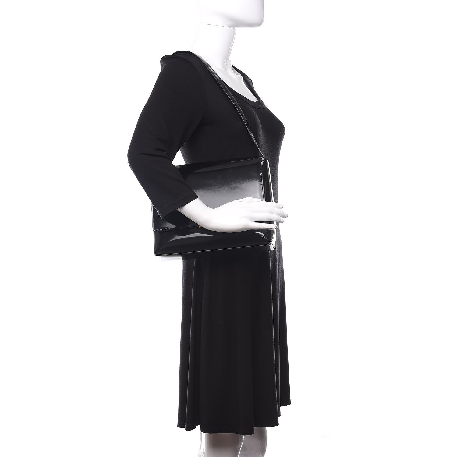 Saint Laurent Patent Le 90 Shoulder Bag Black 2 of 10