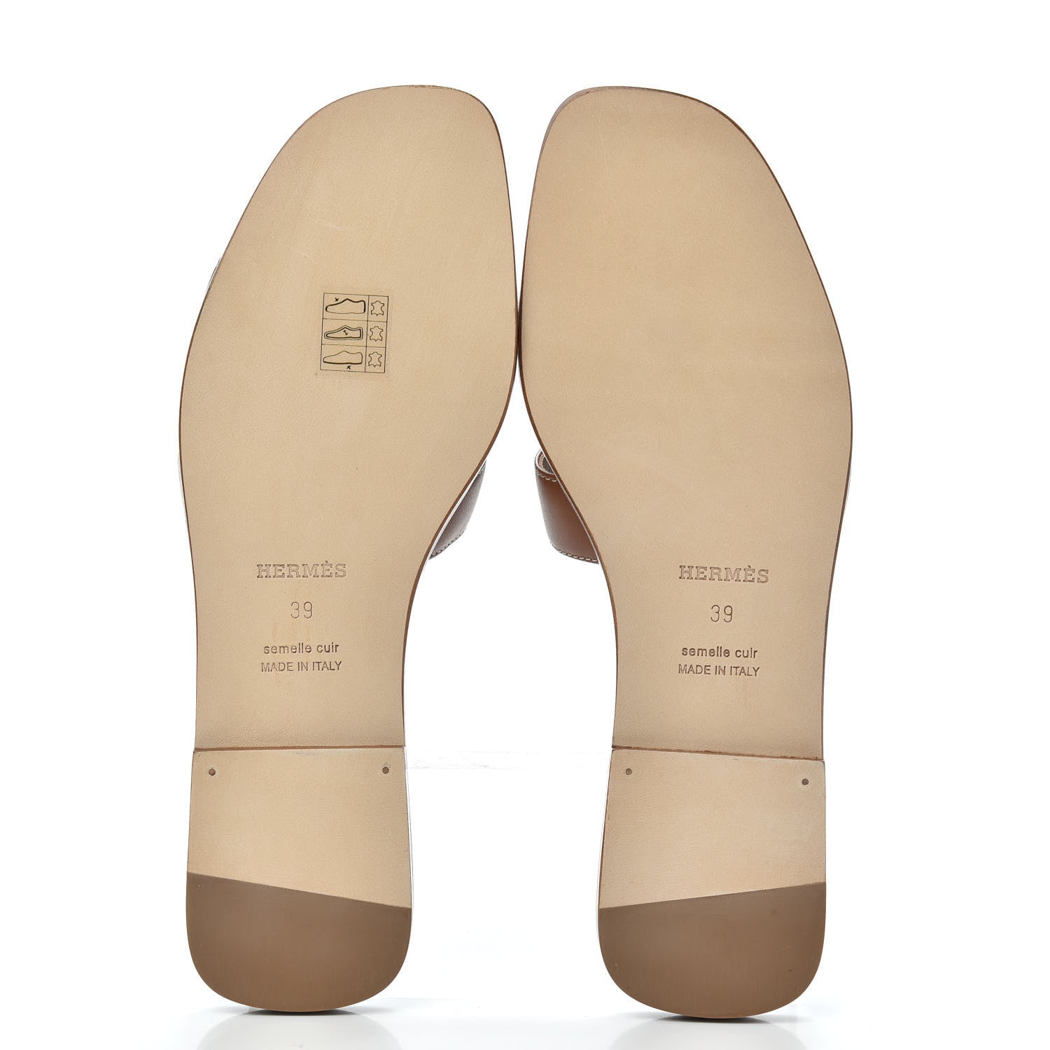 Hermes Box Calfskin Oran Sandals 39 Gold 5 of 7