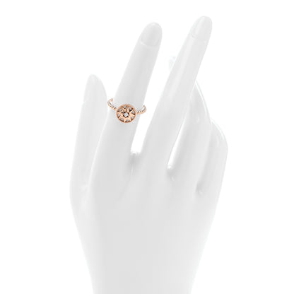 Christian Dior 18K Pink Gold Diamond Rose Des Vents Pave Ring 52 6 2 of 5