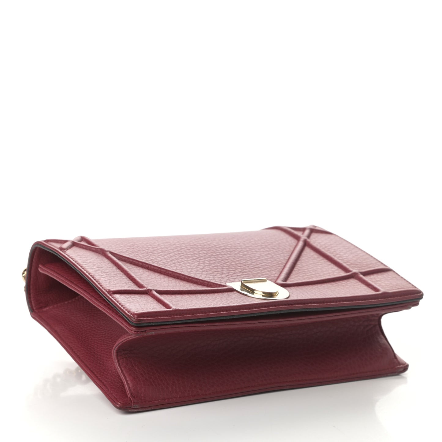 Grained Calfskin Medium Diorama Flap Bag Burgundy