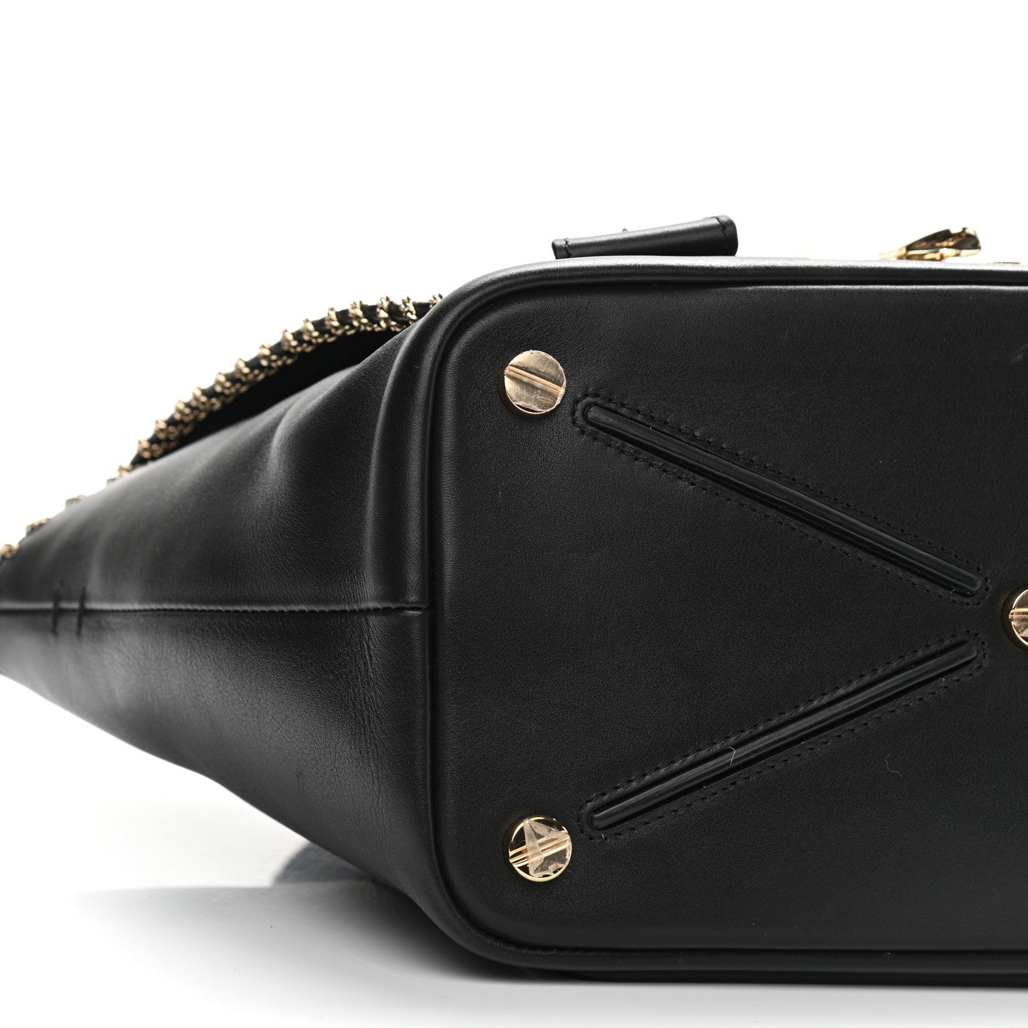 Valentino Garavani Calfskin Groumette Small Demilune Double Handle Satchel Black 8 of 10
