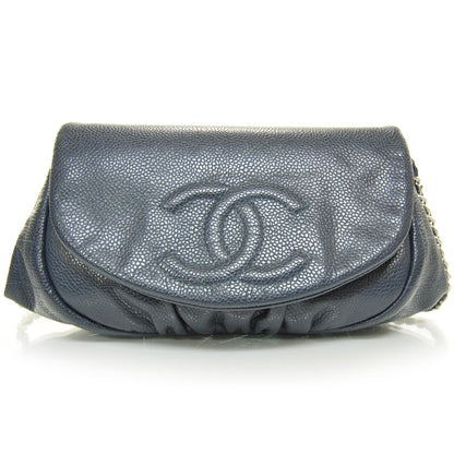Chanel Caviar Half Moon Wallet On Chain Navy 1 of 11