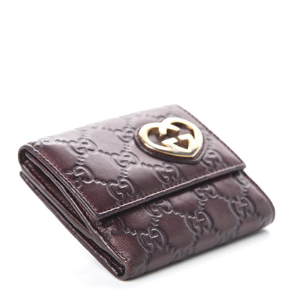 Gucci Guccissima Lovely Heart French Flap Wallet Brown 3 of 6