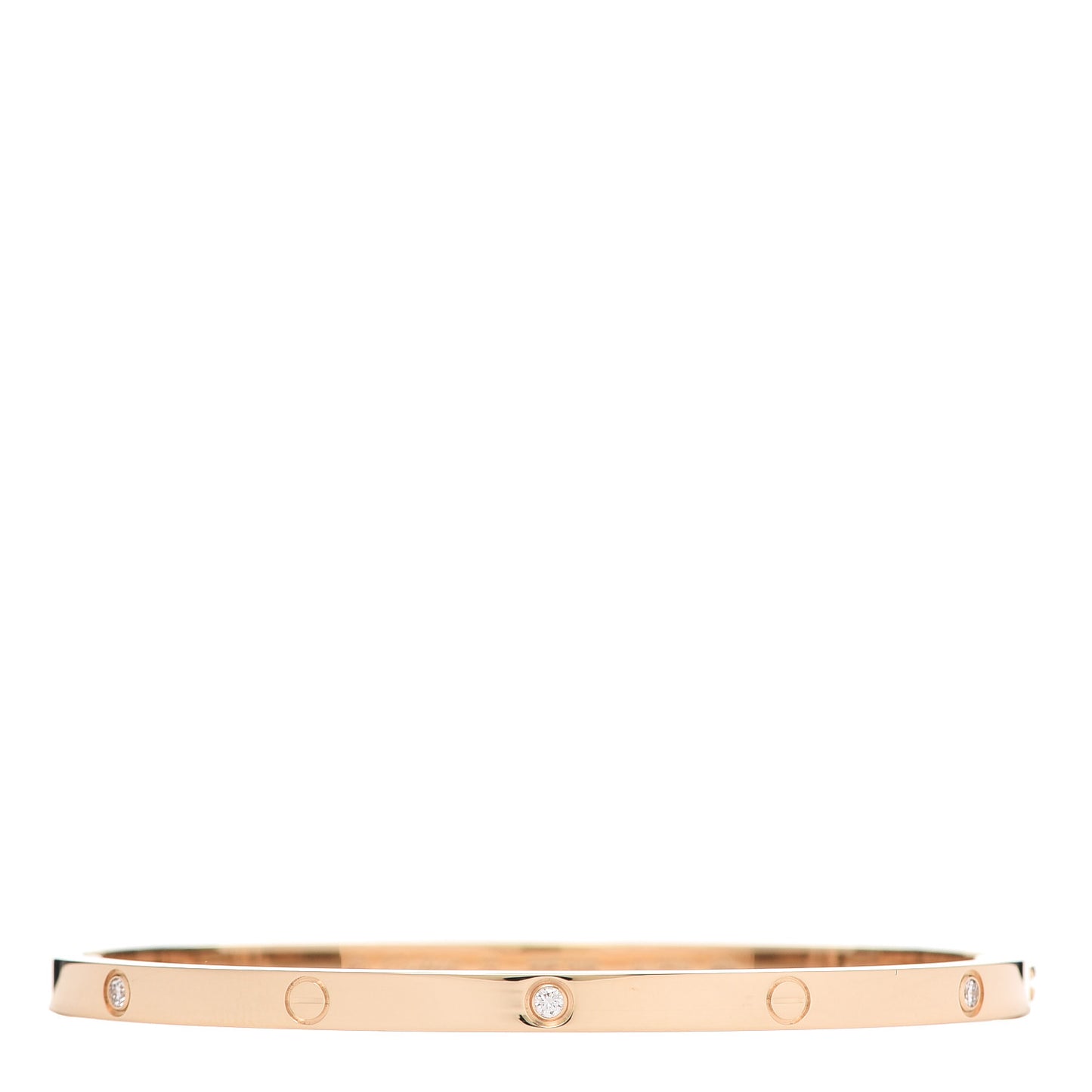 18K Yellow Gold 6 Diamond Small LOVE Bracelet 17