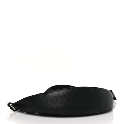 Jimmy Choo Calfskin Logo Embossed Half Moon Shoulder Bag Black 4 of 9