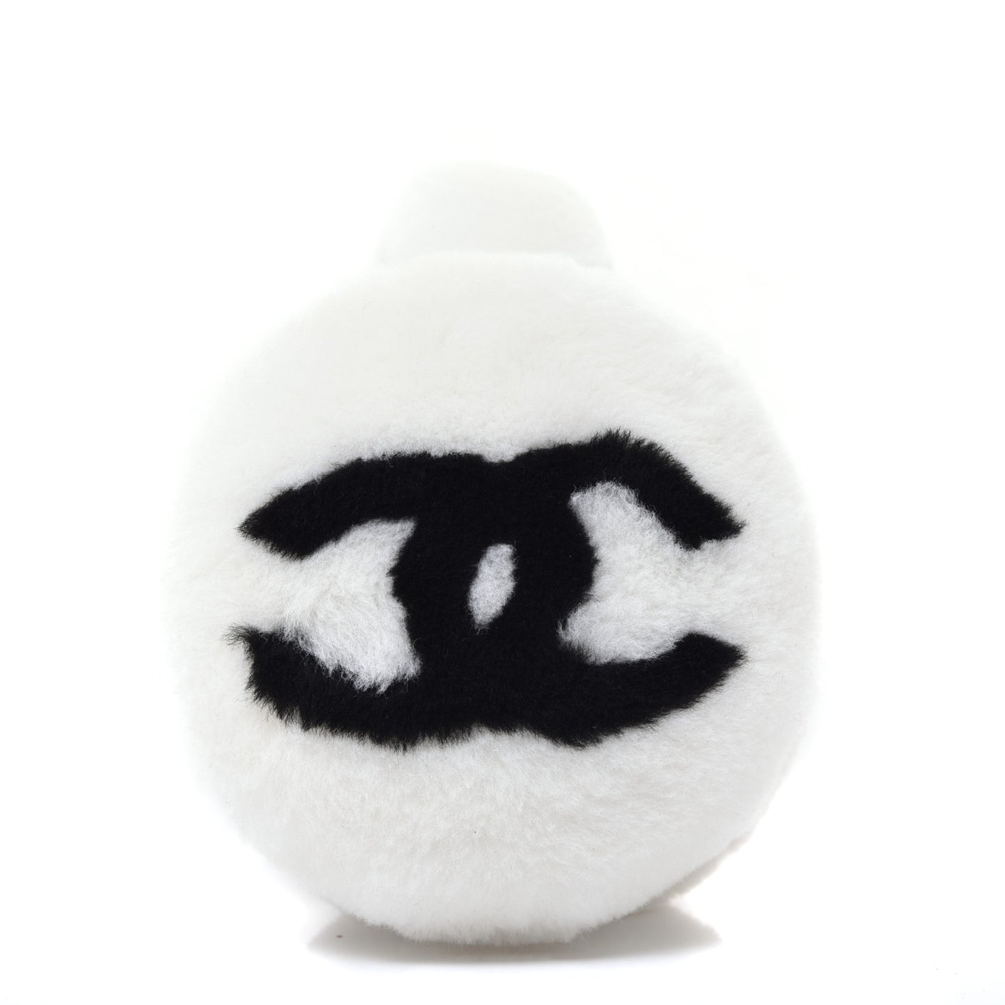 Shearling CC Ear Muffs White Black