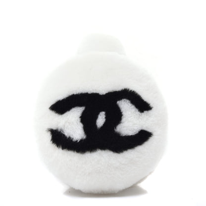Chanel Shearling CC Ear Muffs White Black 6 of 7