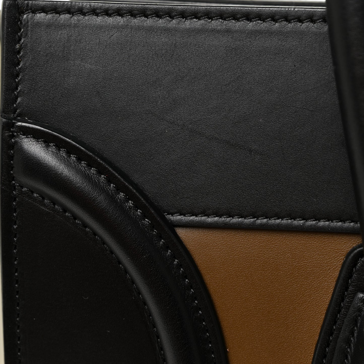 Satin Calfskin Mini Tri-Color Luggage Dark Grey