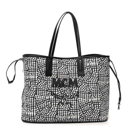 MCM Visetos Large Liz Reversible Shopper Tote Black 3 of 14
