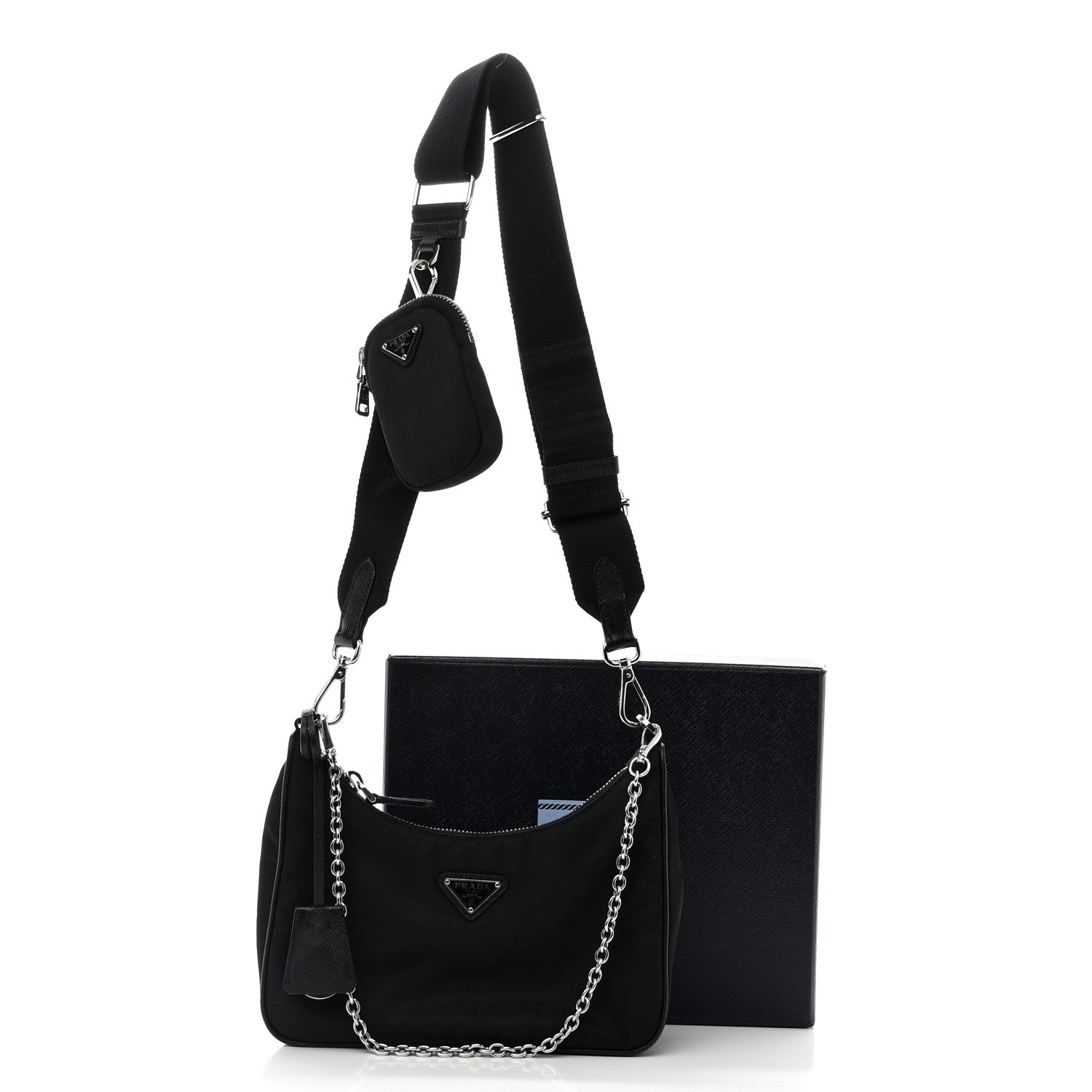 Prada Nylon Re-Edition 2005 Shoulder Bag Black 10 of 10