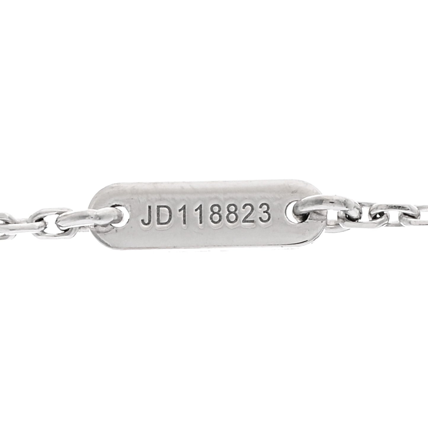 18K White Gold Diamond Sweet Alhambra Pendant Necklace