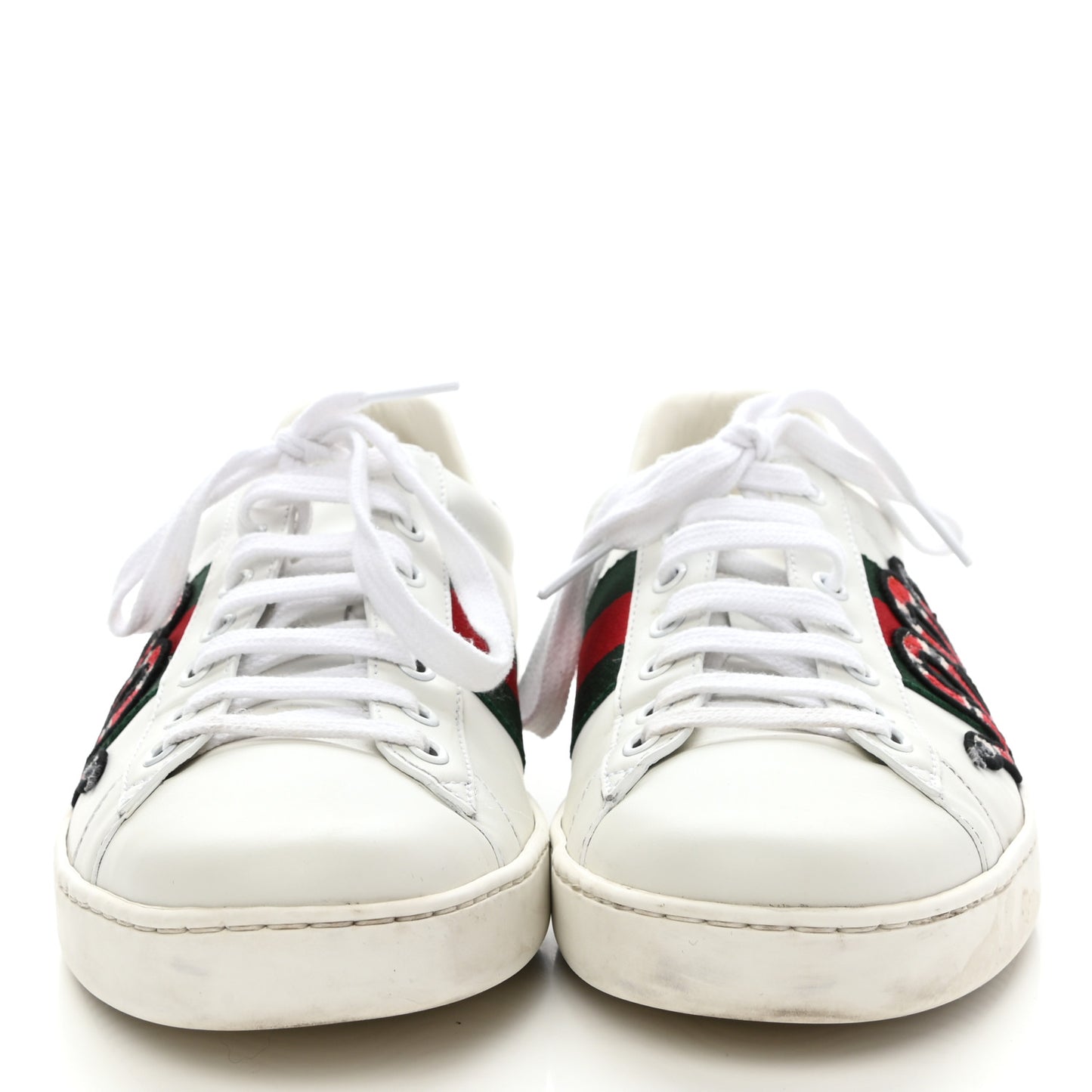 Calfskin Ayers Kingsnake Embroidered Mens Ace Sneakers 8 Green Red