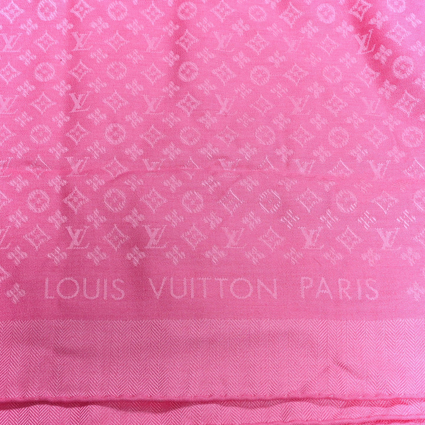 Silk Wool Monogram Evermore Shawl Rose Pop
