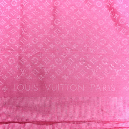 Louis Vuitton Silk Wool Monogram Evermore Shawl Rose Pop 2 of 3