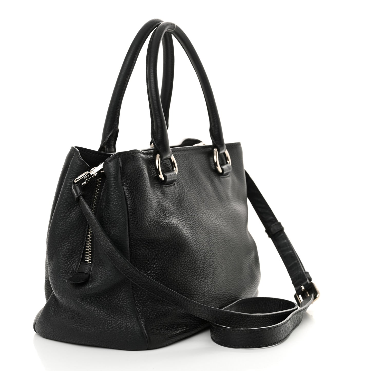 Vitello Phenix Top Handle Bag Black