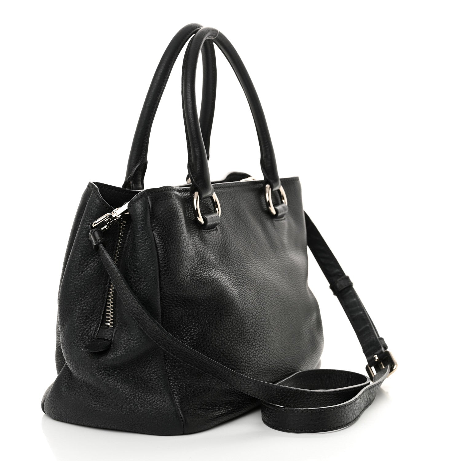 Prada Vitello Phenix Top Handle Bag Black 3 of 15