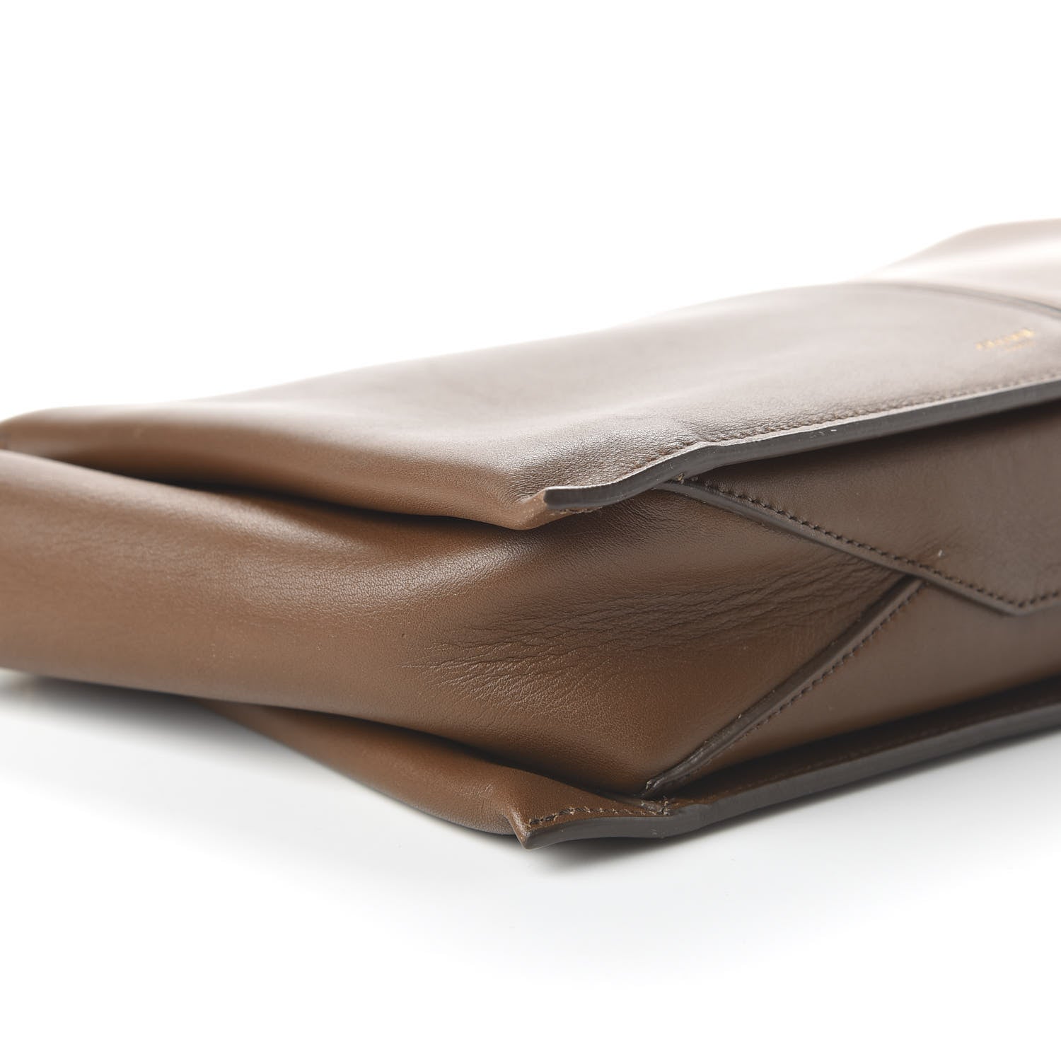 Celine Natural Calfskin Tri-Fold Clutch on Chain Havana 6 of 11