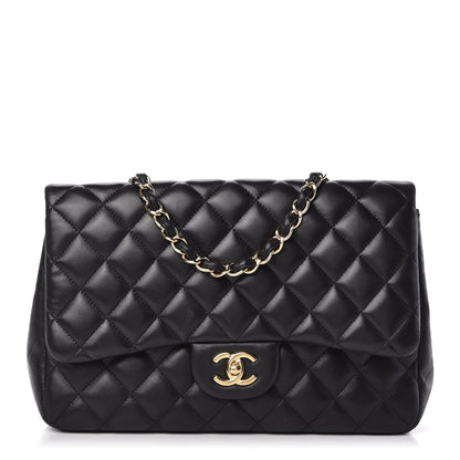 Chanel Lambskin Quilted Jumbo Single Flap Black 1 of 10