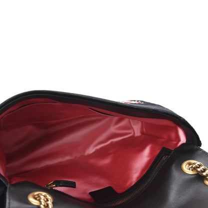 Gucci Velvet Matelasse Loved Embroidered Medium GG Marmont Shoulder Bag Black 5 of 10