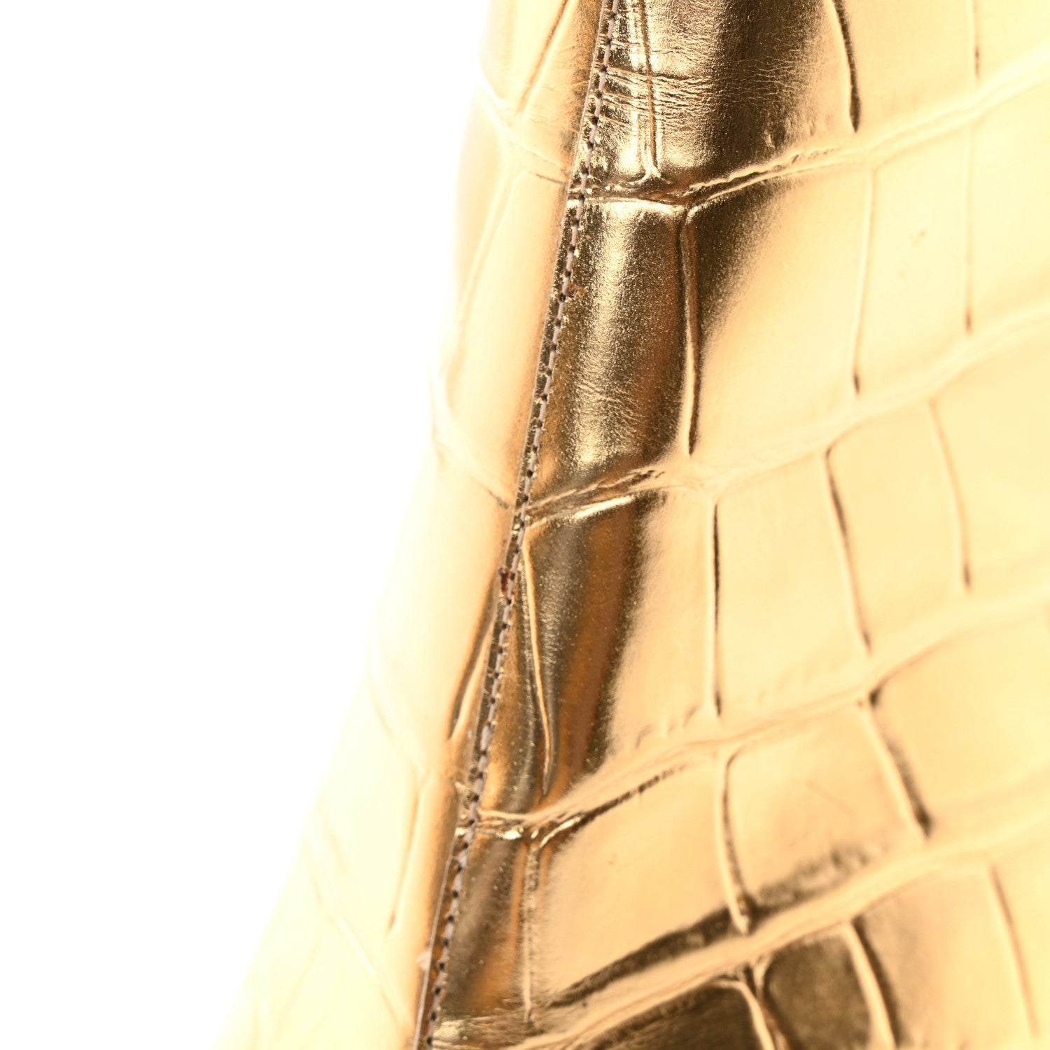 Chanel Calfskin Crocodile Embossed Cap Toe Ankle Boots 40 Gold 11 of 12