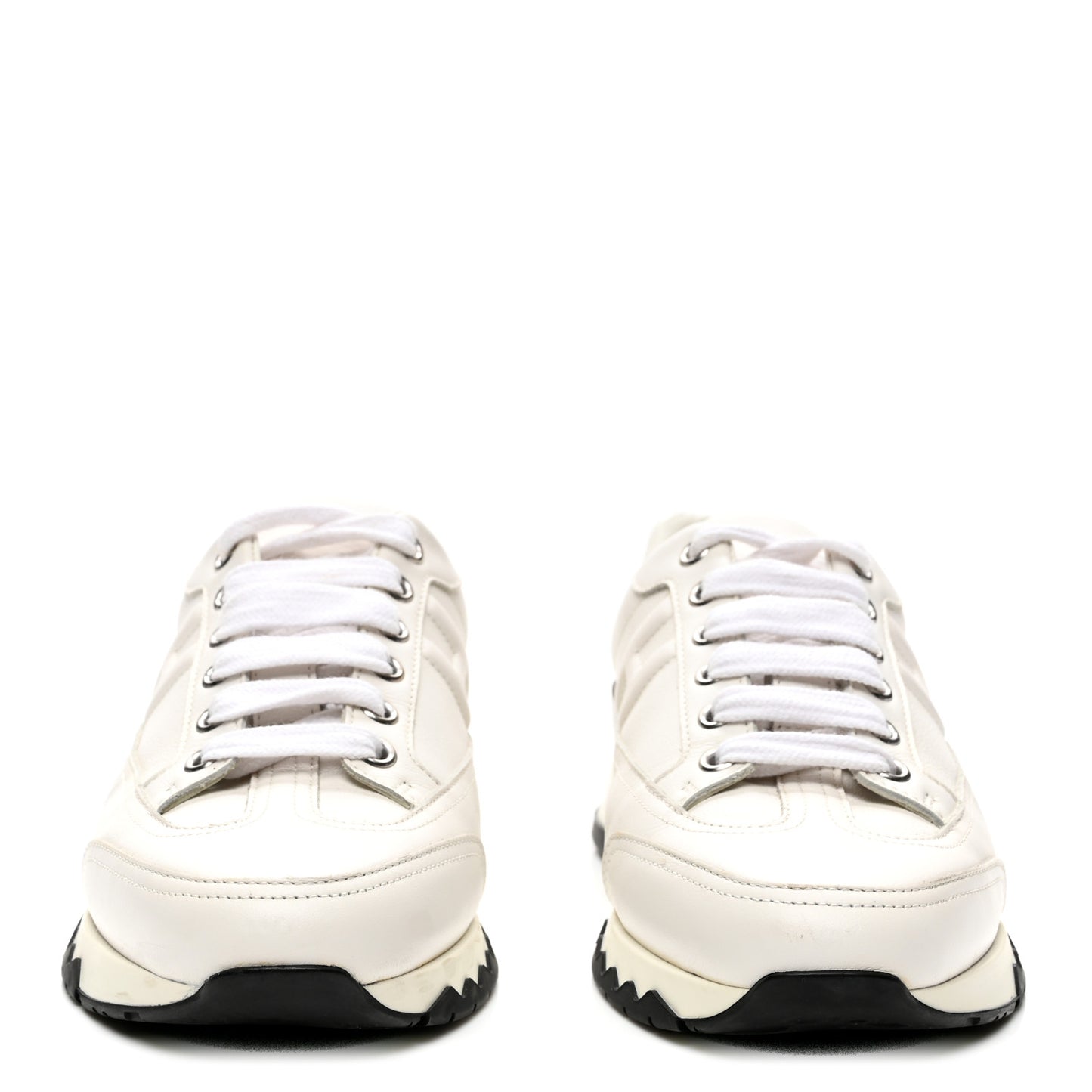 Calfskin Womens Trail Sneakers 36.5 White