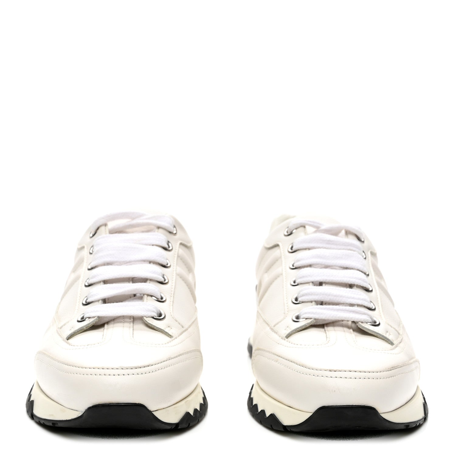 Hermes Calfskin Womens Trail Sneakers 36.5 White 3 of 10