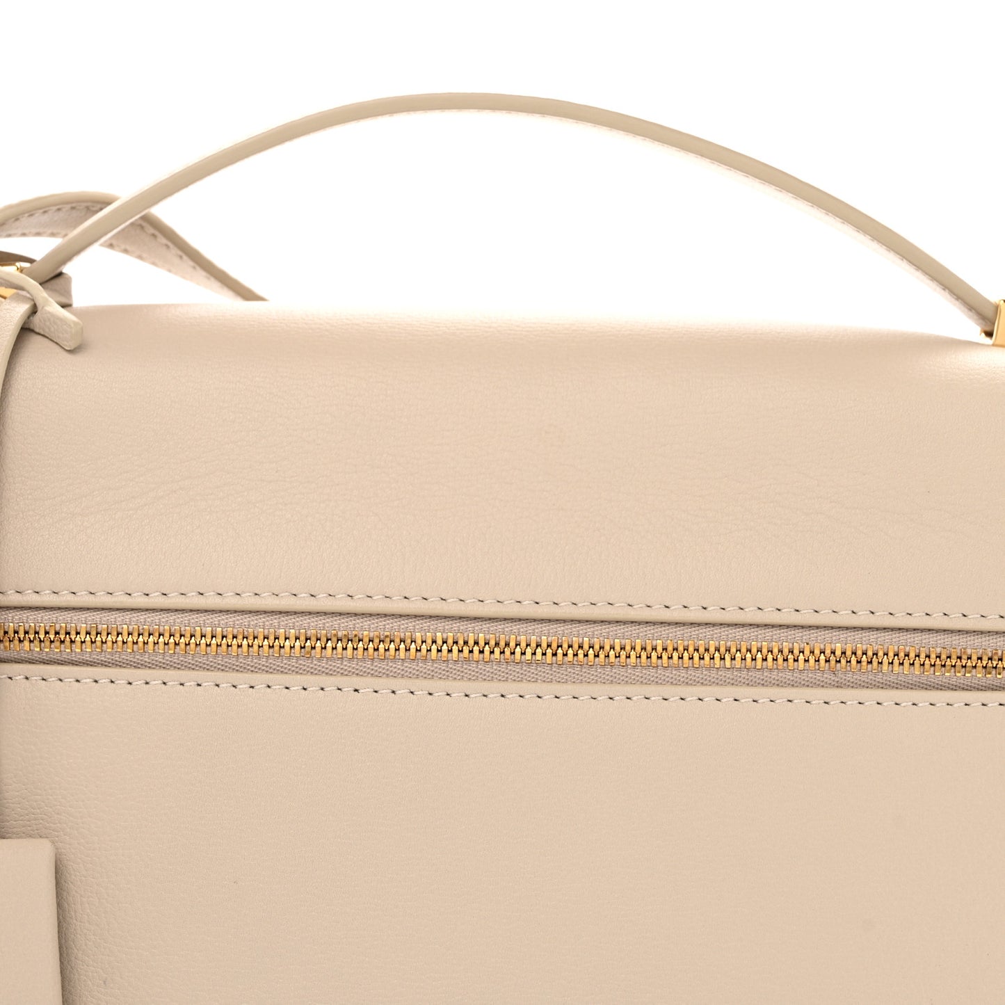 Linen Calfskin Extra Pocket L27 Light Travertine