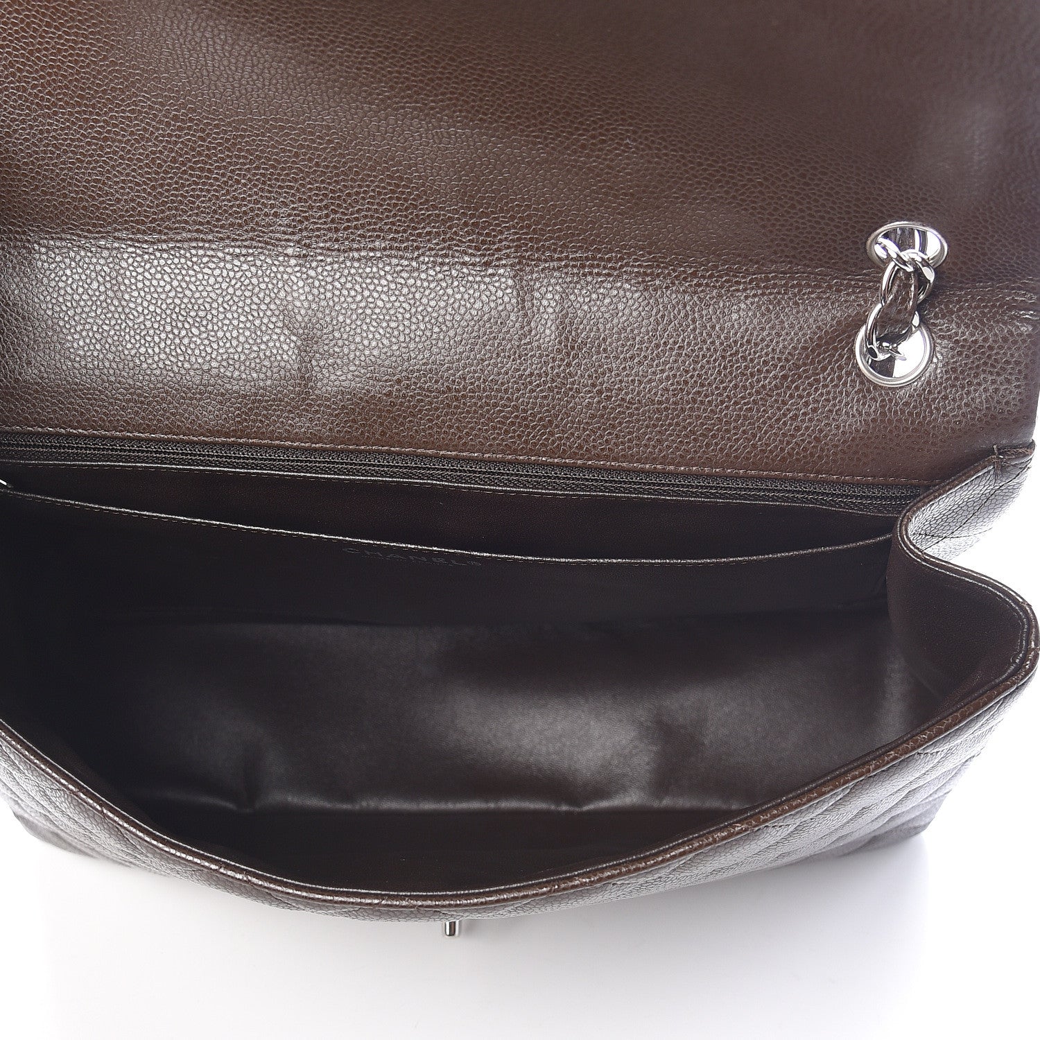 Chanel Caviar Quilted Maxi Single Flap Dark Brown 9 of 12
