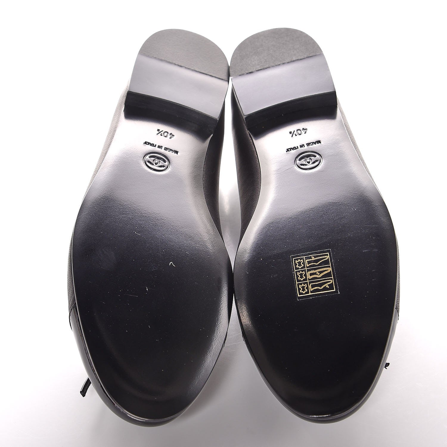 Chanel Lambskin Patent Cap Toe Ballerina Flats 40.5 Black 4 of 7