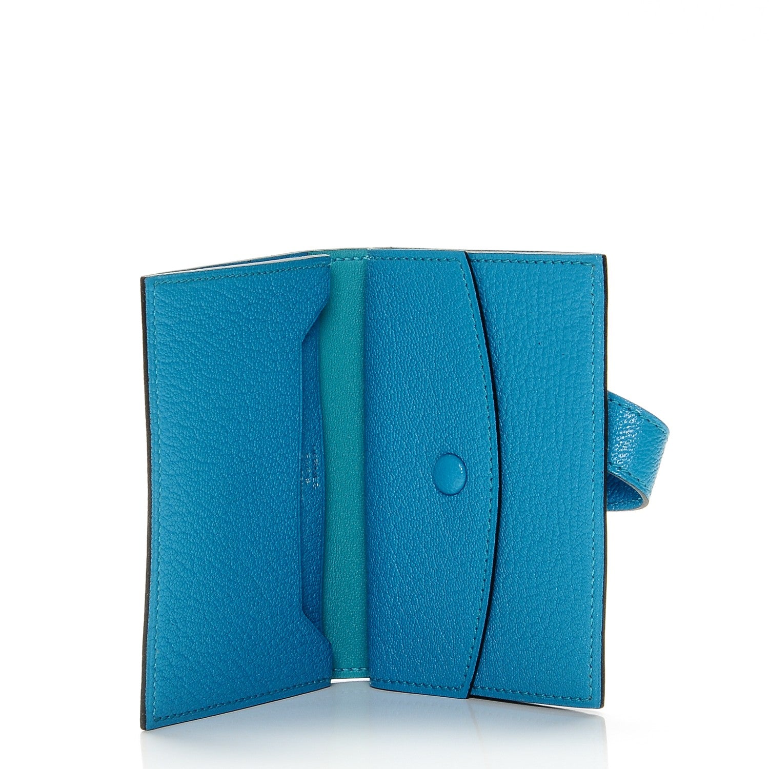 Hermes Chevre Mysore Mini Bearn Wallet Bleu Azteque 5 of 6