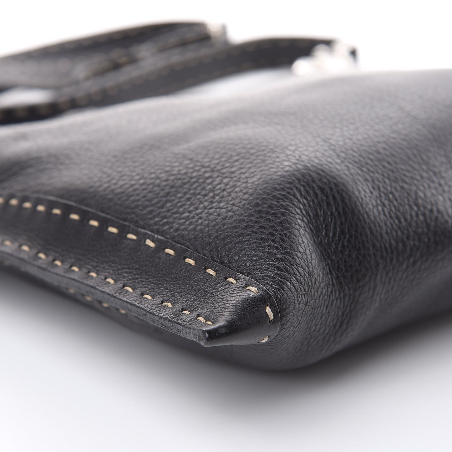 Calfskin Romano Selleria Crossbody Bag Black