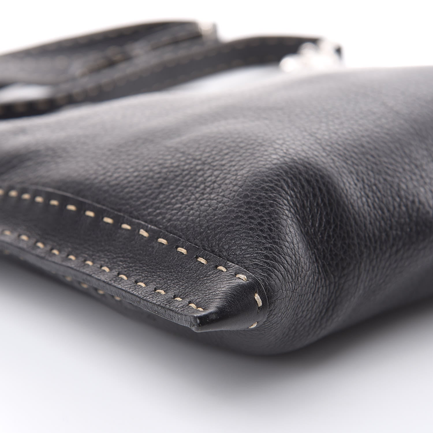 Fendi Calfskin Romano Selleria Crossbody Bag Black 7 of 15
