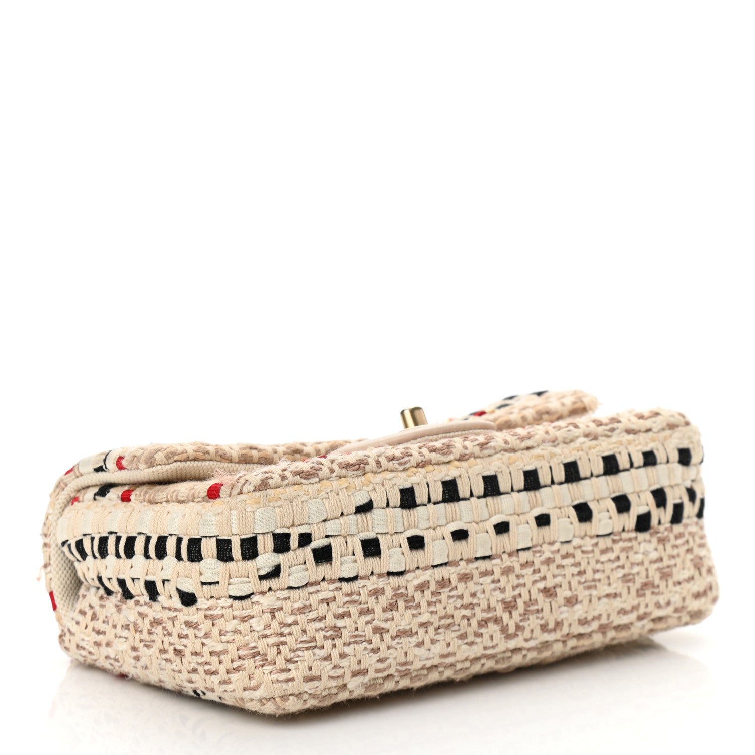 Chanel Tweed Chain Braid Mini Flap Beige White Red 4 of 10