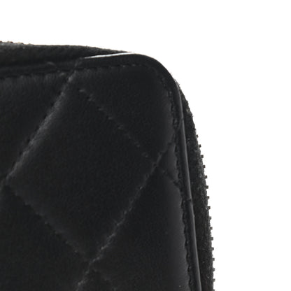 Chanel Lambskin Quilted Zip Around Coin Purse Black 8 of 9