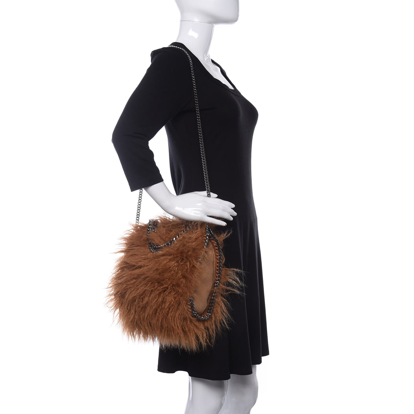 Eco Fur Mini Falabella Tote Camel