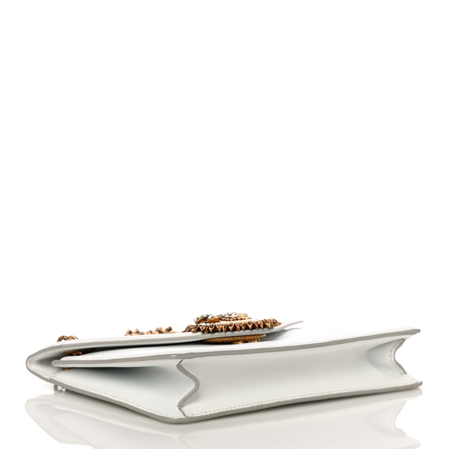 Smooth Calfskin Medium Devotion Crossbody Bag White