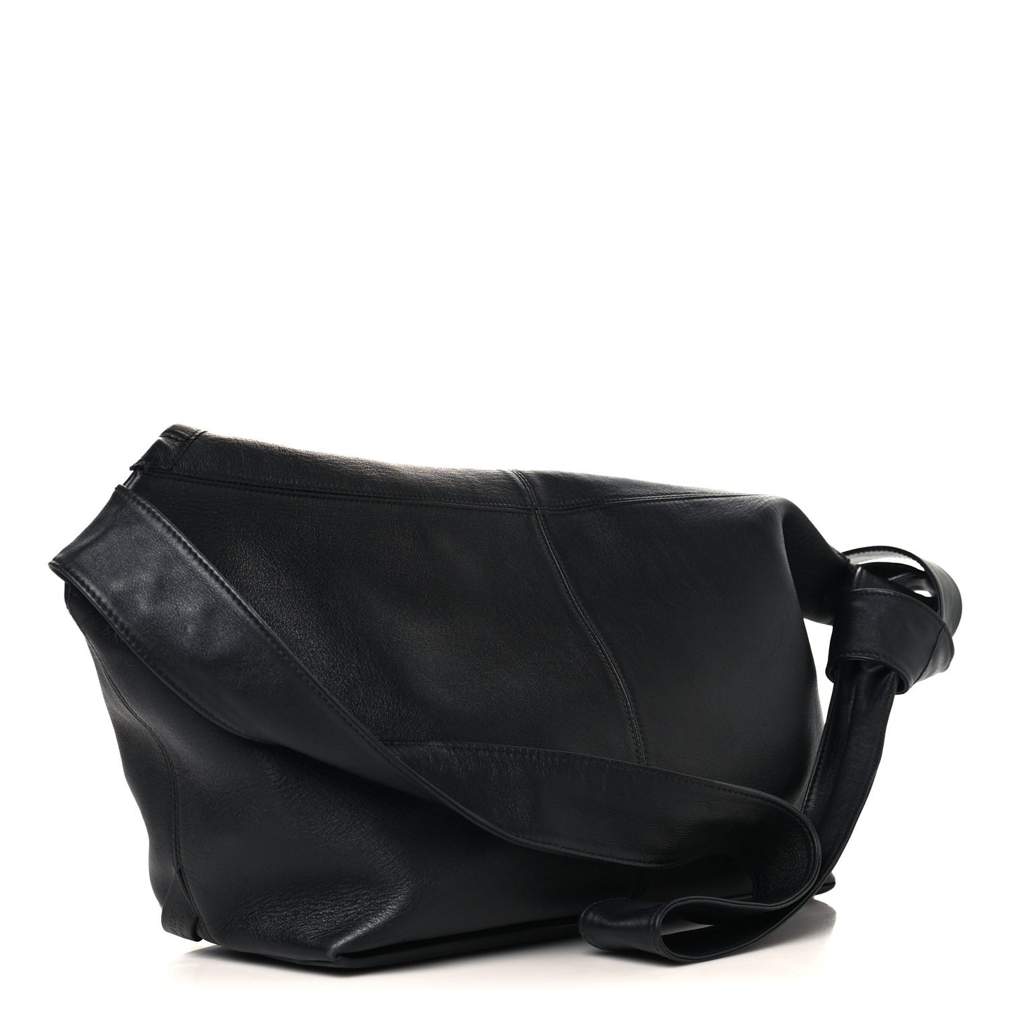 Silky Calfskin Medium Sawyer Messenger Bag Black