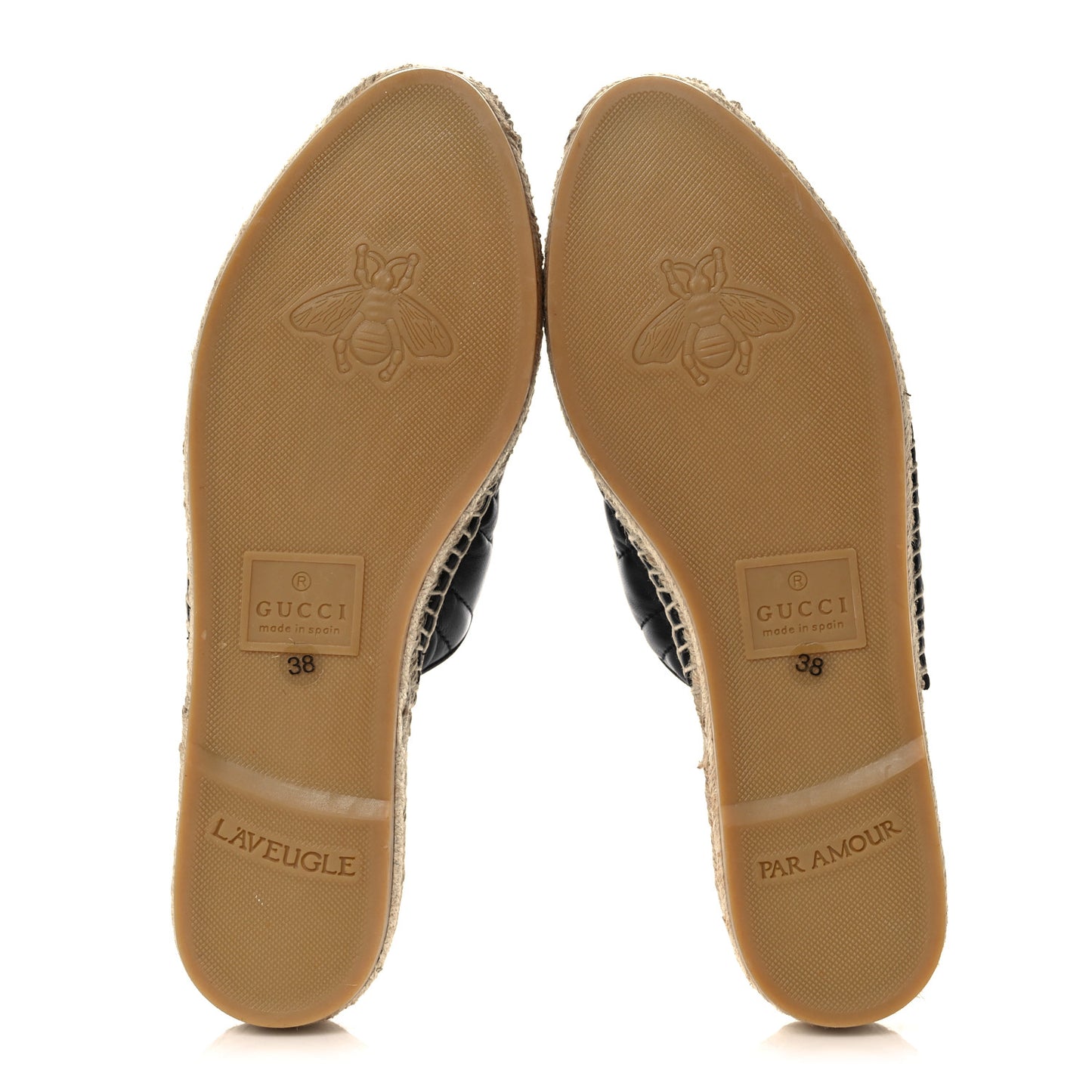 Nappa Matelasse GG Marmont Espadrille Slippers 38 Black