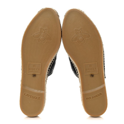 Gucci Nappa Matelasse GG Marmont Espadrille Slippers 38 Black 5 of 9