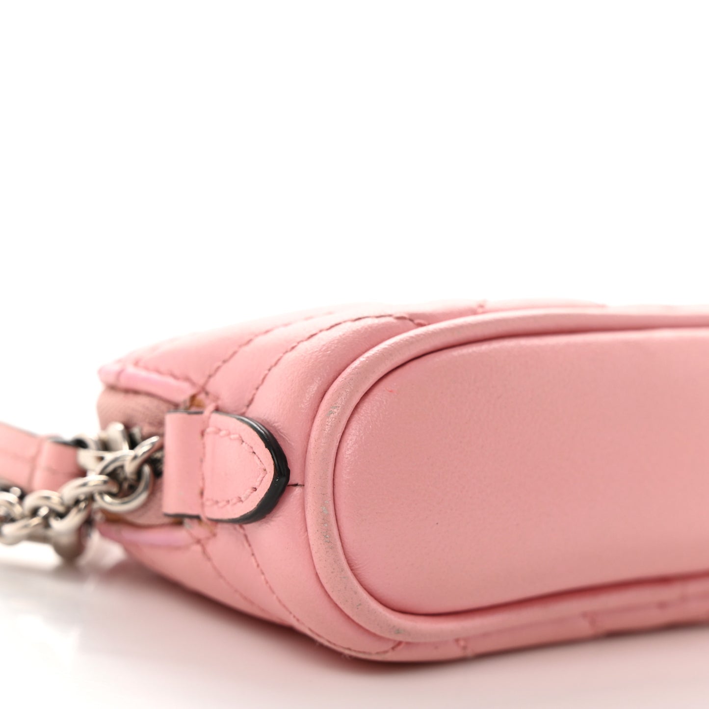 Calfskin Matelasse GG Marmont Key Pouch Wild Rose