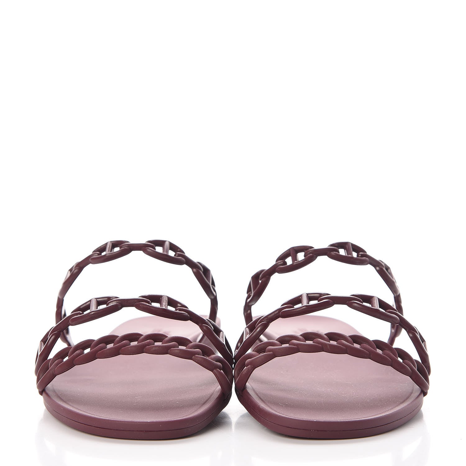 Hermes Rubber Chaine d'Ancre Rivage Sandals 37 Bordeaux 2 of 8