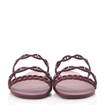 Hermes Rubber Chaine d'Ancre Rivage Sandals 37 Bordeaux 2 of 8