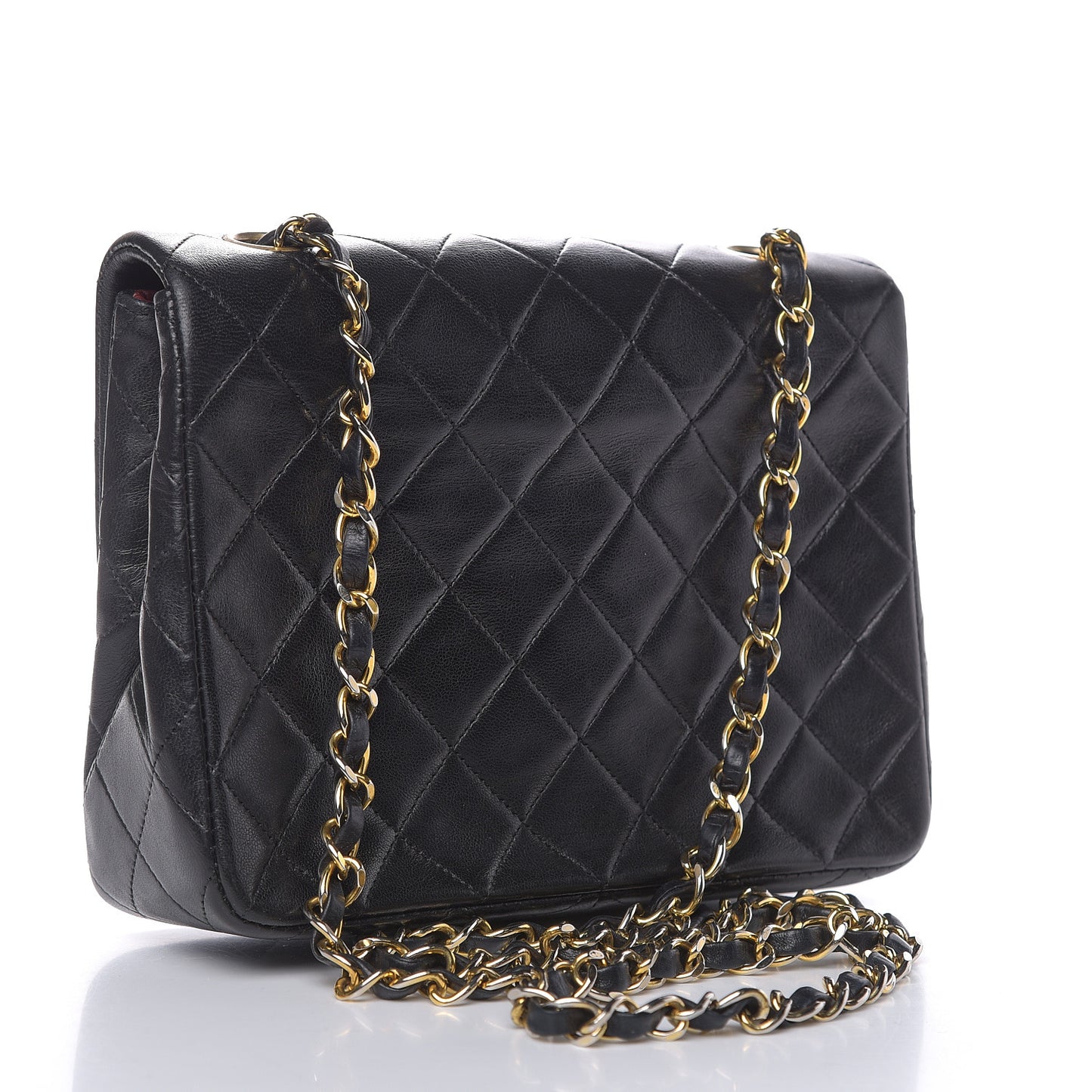 Lambskin Quilted Mini Square Flap Black