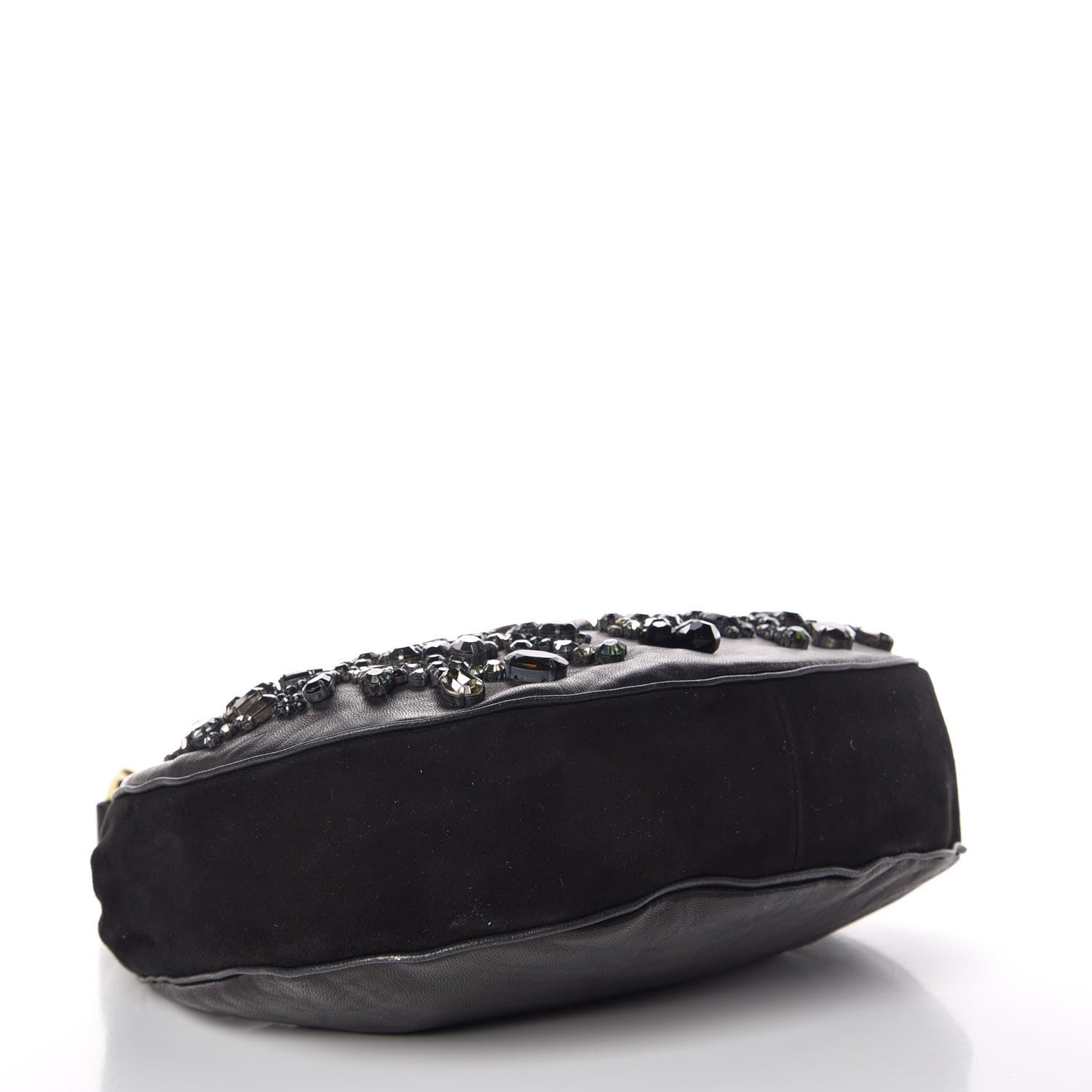 Chloe Lambskin Suede Crystal Beaded Bracelet Bag Black 4 of 9