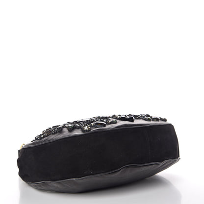 Chloe Lambskin Suede Crystal Beaded Bracelet Bag Black 4 of 9
