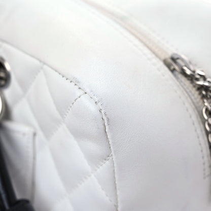 Chanel Calfskin Quilted Large Cambon Bowler White Black 15 of 24