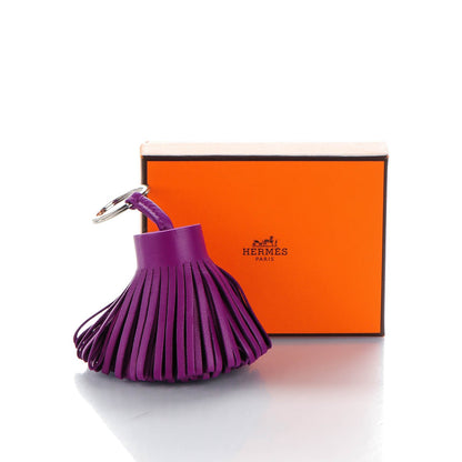 Hermes Lambskin Carmen Tassel Key Holder Anemone 4 of 4